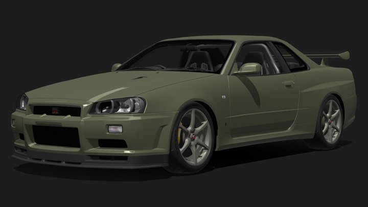2002 Nissan Skyline GT-R V-Spec II Nür (R34) 3D Model