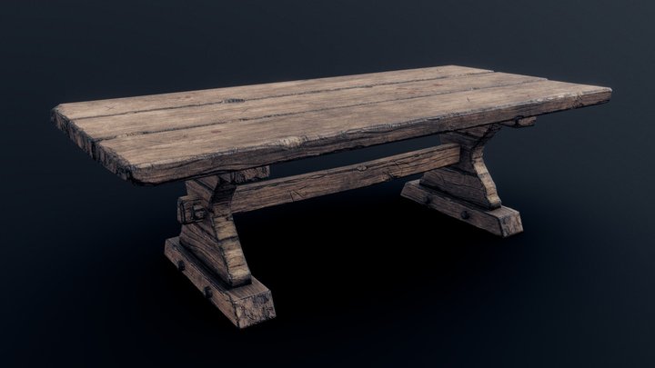 Medieval Table 3D Model
