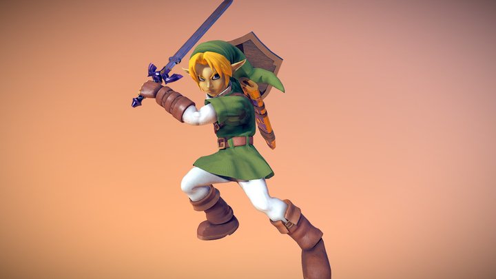 Link From OOT: Smash Bros Interpretation 3D Model