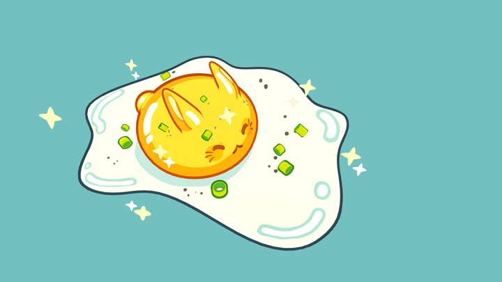 🍳🐰 ⁣⁣Bunny side up🐰🍳 ⁣⁣ 3D Model