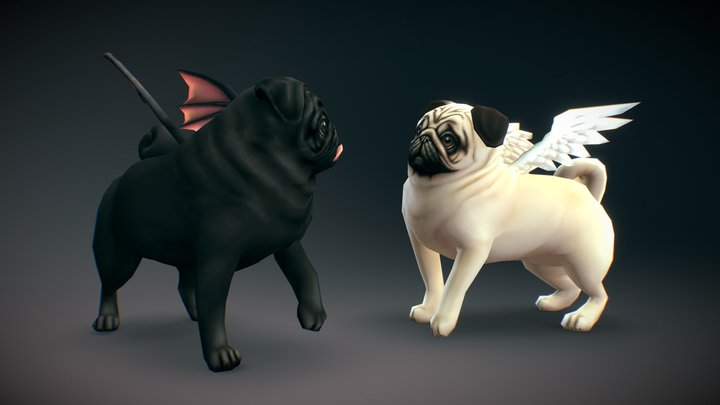 Pugs! 3D Model