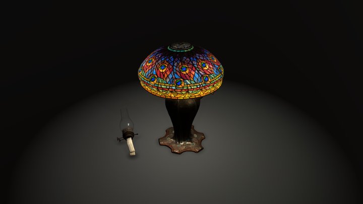 2018.281 Peacock Table Lamp 3D Model
