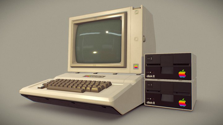Apple II Computer 3D Model