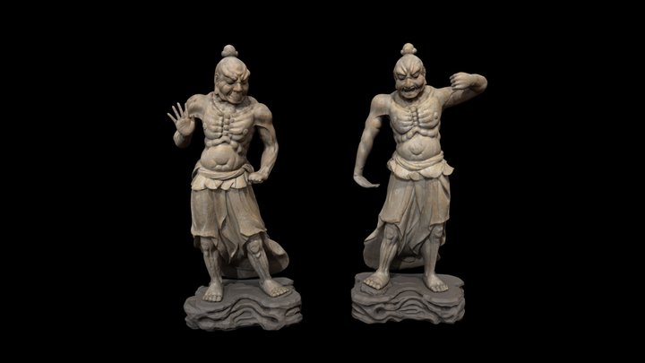 1972.158 Pair of Guardian Kings (Nio) 3D Model