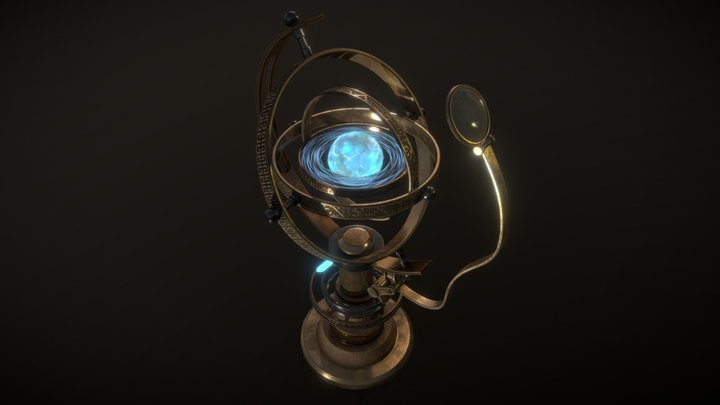 Fantasy Crystal Gyroscope 3D Model