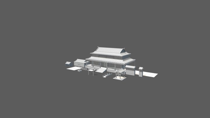 Chinese Architecture Kitbash 3D Model