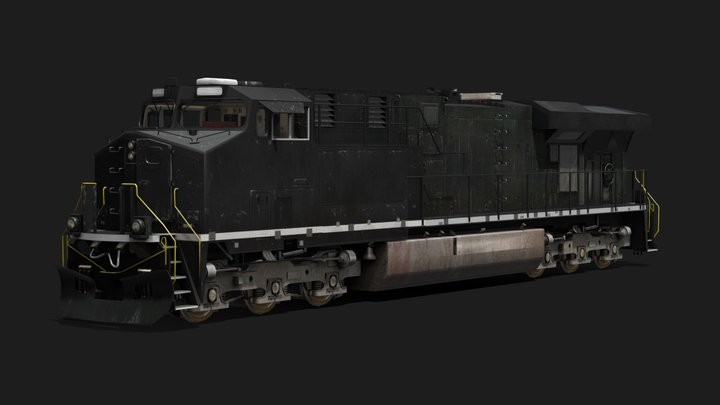General Electric ES44AC Black 3D Model